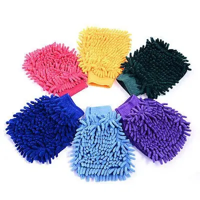 Microfiber wash gloves in six colours