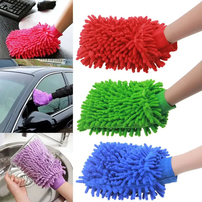 Glove used on car window and in the kitchen